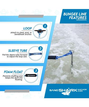 Premium Boat Bungee Dock Lines - 4-5.5 ft Stretch, Shock Absorbing Boat Tie for Cleats, Docks, Pylons, Anchors - Black - Buy Online on GoSupps.com