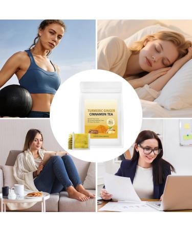 Turmeric Ginger Cinnamon Tea Natural Ingredient No Sugar and Caffeine Free Turmeric Ginger Cross Blend Natural Health Tea 14x20cm for Immune Support Sleep Morning Stress Relief - Buy Online on GoSupps.com