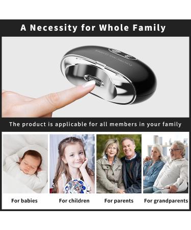 Rechargeable Electric Nail Clipper | Automatic Safety Cutter & Filer | Nail Trimmer Scissors for Adults & Children - Black - Buy Online on GoSupps.com