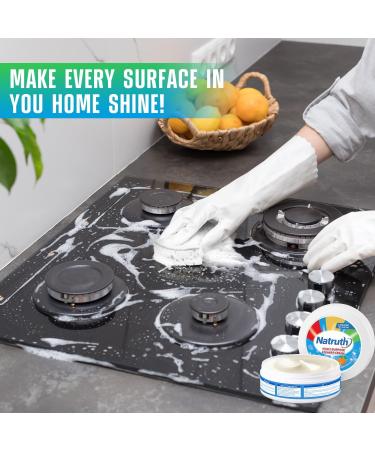 NATRUTH Kitchen Paste with Sponge Stainless Steel Cleaning Paste Rapidly Degreasing Household Miracle Cleaner for Kitchen Counter Oven Surfaces Cooker Tops Multi Surface Cleaner (300g) - Buy Online on GoSupps.com
