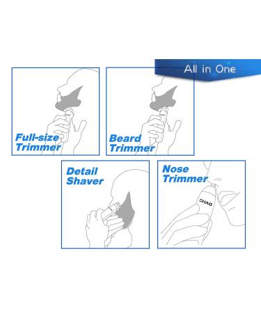 5-in-1 Electric Shaver and Beard Trimmer Kit for Men and Women - Rechargeable Cordless Grooming Tool with Micro Shaver - RCF-2059 (Black) - Buy Online on GoSupps.com