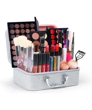 Makeup Set & Portable Travel All-in-One Cosmetic Set with Cosmetic Bag Make-up Gift Set Make Up Palette Eyeshadows Highlighter Lipstick Blush Brushes Compact and Lightweight Design for Girls Women #5 - Buy Online on GoSupps.com
