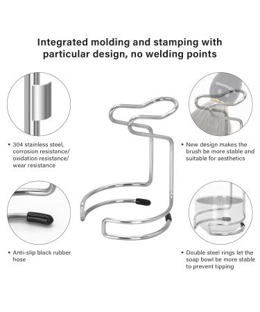 Premium 4-in-1 Shaving Brush Kit for Men | Badger Hair Brush Stainless Steel Bowl Stand & Soap | Perfect Gift Set - Buy Online on GoSupps.com