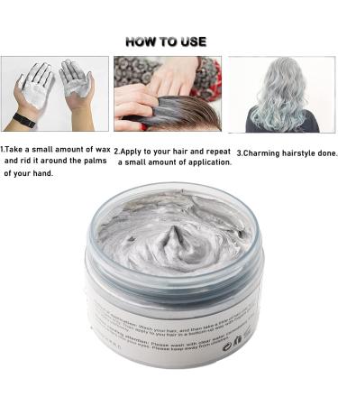 Hair Colour Wax Temporary Hair Dye Wax 120g Natural Matte Hairstyle Washable Hair Wax for Party Cosplay Halloween Christmas (Gray) Silver Grey - Buy Online on GoSupps.com