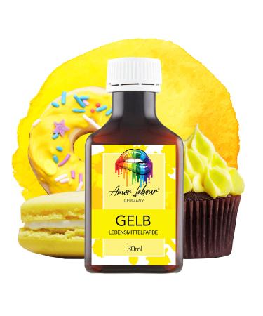 AMOR LABOUR Professional Food Coloring YELLOW 30ml | For coloring dough dessert muffin macaron and all other foods