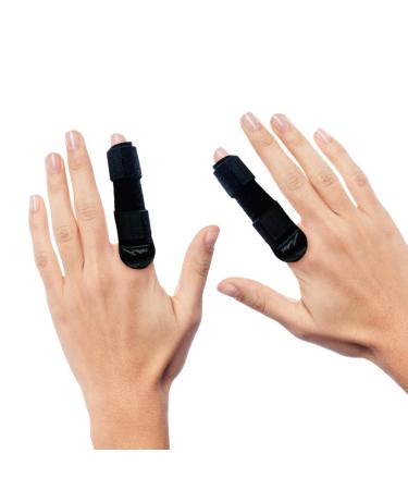Dr.Arthritis of doctors designed finger bandage finger rail small finger/middle finger/index finger - finger protection for injury with brackets & rails black l/xl couple L -XL black 2