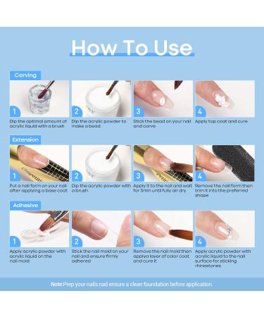 Modelones Acrylic Powder 2.12oz - Professional Clear Acrylic Nail Powder for Nail Extension, French Nail Art, 3D Flowers, and Nail Carving - Beginner-Friendly, Long-Lasting Formula - No Nail Lamp Needed - Buy Online on GoSupps.com