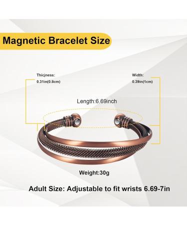 3500 Gauss Magnetic Arthritis Bracelets - 2PC Copper Bracelets for Pain Relief & Improved Blood Circulation | Unisex - Buy Online on GoSupps.com