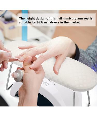 Nail Pillow Hand Rest - Microfiber Leather Armrest Cushion for Manicure Nail Art - White - Buy Online on GoSupps.com