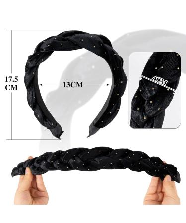 Clinity Vintage Padded Hair Band Headband for Women & Girls Black Dotted Rockabilly Fashion Hair Accessories - Buy Online on GoSupps.com