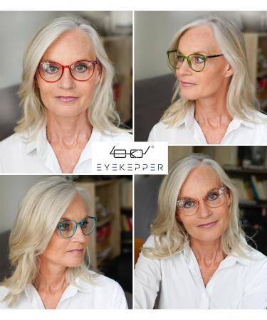 Eyekepper 4 Pack Ladies Reading Glasses - Stylish Oversize Round Readers for Women +1.75 - Fashionable Reading Glasses Set - Buy Online on GoSupps.com