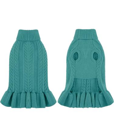 Warm Winter Pet Costume Sweater for Dogs & Cats - Stylish Jackets for Yorkshire Terriers Dachshunds French Bulldogs & More in Peacock Green - Buy Online on GoSupps.com
