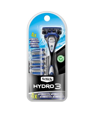 Schick Hydro 3 Razor for Men Value Pack with 4 Razor Blade Refills 4 Count (Pack of 1) Hydrate