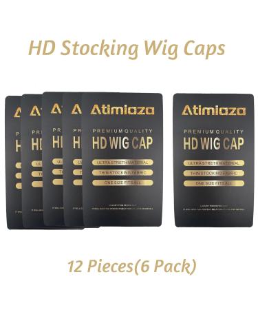 Atimiaza 12Pcs Transparent Brown HD Wig Cap for Lace Front Wigs - Ultra-Thin & Stretchy, Invisible & Breathable Stocking Caps for Women - Buy Online on GoSupps.com