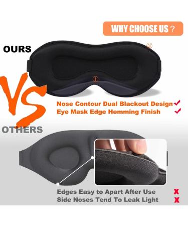 100% Blackout 3D Eye Mask for Sleeping with Adjustable Eyelash Protector - Breathable and Comfortable Sleep Mask for Women and Men - Ideal for Travel, Naps, Breaks, and Yoga - Buy Online on GoSupps.com