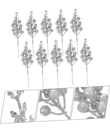 ABOOFAN 10pcs Christmas Imitation Berries Christmas Decorations Flower Garland Wreath Artificial Xmas Berry Stem Christmas Diy Berries Diy Berry Decor Christmas Tree Foam Artificial Fruit Silver 19X5X5CM - Buy Online on GoSupps.com
