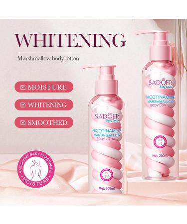 Niacinamide Marshmallow Body Lotion Niacinamide Body Lotion Moisturising Body Lotion for Glowing Skin Deeply Nourishing Moisturising Making Skin Softer Smoother 200ml - Buy Online on GoSupps.com