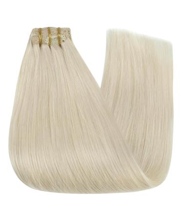 Youngsee Clip-in Extensions Real Hair 55cm Platinum Blonde - 120g Remy Hair Clips (7PCs) - #60A - Buy Online on GoSupps.com