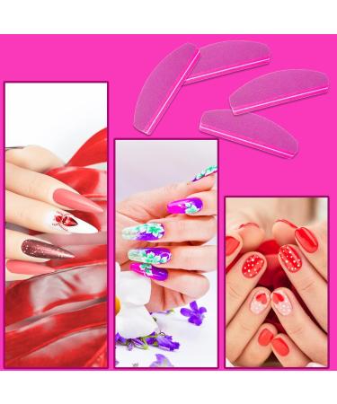 Professional 20-Piece Nail File Set - 100/180 Grit Washable Double-Sided Buffers for Gel Nails - Ideal for Nail Studios & Home Use (Pink) - Buy Online on GoSupps.com