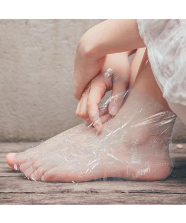 POPETPOP Gloves and Foot Covers Set 100 Booties 100 Gloves with 200 Adhesive Stickers for Foot Pedicure Hot Spa Wax Treatment - Buy Online on GoSupps.com