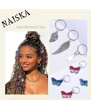 Naiska 20Pcs Silver Butterfly Hair Braid Clips - Colorful Hair Accessories for Women and Girls - Buy Online on GoSupps.com