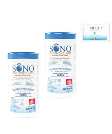SONO Disinfecting Wipes with Foaming Hand Sanitizer - Medical-Grade Alcohol-Free Wipes No Bleach Counter Disinfectant Wipes - For Multi-Surface Cleaning With Multi-Hour Hand Sanitizer