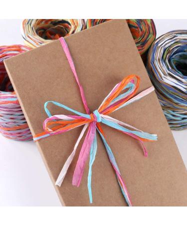 Colored Paper String Raffia Ribbon - 2 Rolls, 160 Meters/524 Feet, 6 Colors - Perfect for Gift Wrapping, DIY Crafts, and Party Decor - Buy Online on GoSupps.com