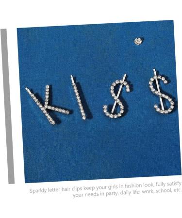 HONMEET 1 Set Kiss Hairpin Letters Bobby Hair Jewelry Metal Hair Claw Hair Clips for Women Hair Accessories Hair Pin Rhinestone Hair Crystal Bobby Rhinestones Hair Piece Child Girl - Buy Online on GoSupps.com