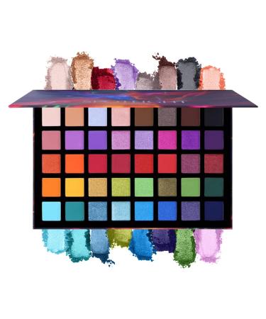 UCANBE 40 Colors Spotlight Eyeshadow Palette Multi-reflective Shimmer Glitter Peacock Eye Shadow Professional Eye Shadow Matte Shimmer Makeup Palette Highly Pigmented Colorful Powder Eye Shadow Blue