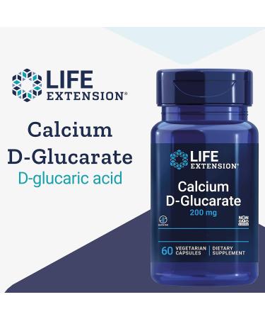 Life Extension Calcium-D-Glucarate 200mg - 60 Vegan Capsules | Lab Tested, Gluten-Free, Non-GMO - Buy Online on GoSupps.com