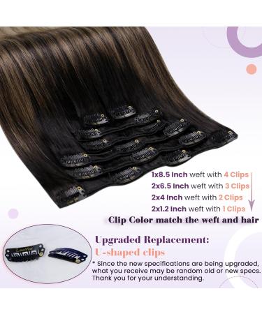 Buy LAAVOO Ombre Brown Clip-In Real Hair Extensions | 50cm Balayage Ash Brown & Medium Blonde Clips - Buy Online on GoSupps.com