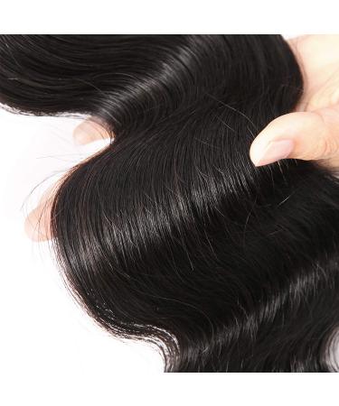 10 inch Body Wave Free Part Brazilian Human Hair Closure - 100% Unprocessed Virgin Hair Weave with Baby Hair - Natural Black Color - Swiss Lace Closure - Buy Online on GoSupps.com