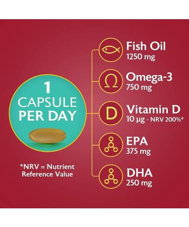 Seven Seas Omega-3 Fish Oil Extra Strength One-A-Day with Vitamin D - 30 High Strength Tablets - Buy Online on GoSupps.com