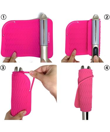 Travel Pad for Straighteners & Curling Irons - Heat-Resistant Glove 22.9x16.5 cm Pink | Lessmon Rosa - Buy Online on GoSupps.com