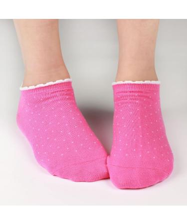 COTTON DAY Kids Girls Spotty Pattern Ruffle Top Ankle Socks 5 Pack - 6-8 Years - Buy Online on GoSupps.com