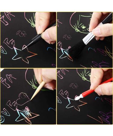 9 Pcs Scratch Art Tools Set for Adults & Kids - Scratching Drawing Kit with Artist Gloves, Bag, Coloring Pens, Stylus, Scraper, Repair Pen & Clean Brush - Buy Online on GoSupps.com