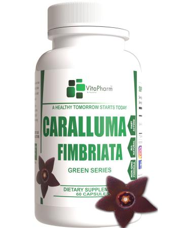 VitaPharm Nutrition Caralluma Fimbriata | Fast Acting Concentrated 1200mg | Non-GMO Vegan Friendly Herbal Extract | Natural Endurance Support | USA Made Supplement for Men & Women | 60 Capsules