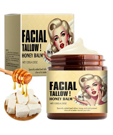 Whipped Beef Tallow and Honey Balm Grass Fed Grass Finished Face Cream Tallow Face Moisturizer Beef Tallow Balm for Skin Care