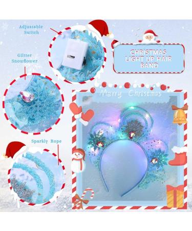 IYOU Sknowflake Headband Blue Light up Hair Hoop Costume Christmas Hair Accessories for Girls - Buy Online on GoSupps.com