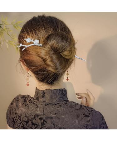 inSowni 8 Pieces Decorative Retro Crystal Pearl Silver Hair Sticks Pins with Pendants Asian Chinese Hanfu Cloud Star Lotus Flower Hair Forks Chopsticks Bun Updo Holders Long Hairpins for Women Girls - Buy Online on GoSupps.com