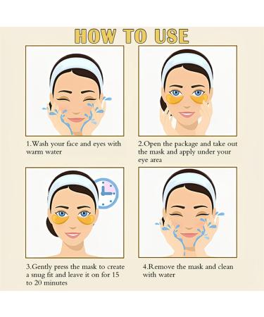 24k Gold Under Eye Patches - 30 Pairs | Moisturizing Gel Eye Masks for Puffy Eyes & Dark Circles | Anti-Aging Collagen Patches for Travel - Buy Online on GoSupps.com