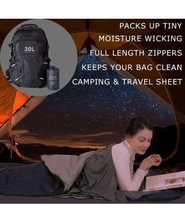EXERMIL 100% Silk Sleep Sack | All-Round Zipper | 87x43 Large Sleeping Sheets for Hotels, Traveling & Camping | Multifunctional Travel Sheets (87x87) for Adults | Lightweight All Season Gray - Buy Online on GoSupps.com