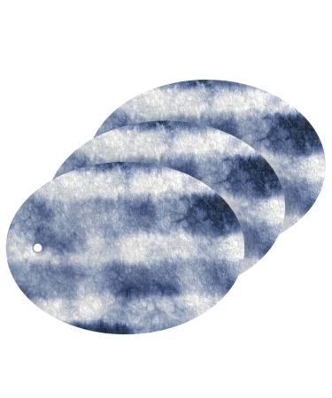 3-Pack Cleaning Kitchen Sponges Oval Abstract Tie Dye Stripe Kitchen Cellulose Dishwashing Wood Pulp Cotton