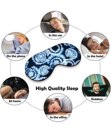 Blue Tie Dye Sleep Mask for Women | Adjustable Eye Shades Cover with Elastic Strap - Comfortable Sleep Aid - Buy Online on GoSupps.com