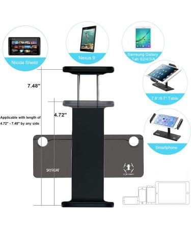 Skyreat Foldable Aluminum Tablet Mount Holder for DJI Mavic 2/Pro/Air, DJI Spark Remote Controller | Compatible with 4-11 iPad | Premium Quality - Buy Online on GoSupps.com