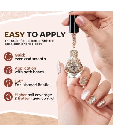 Modelones Nail Polish Set 12 Colors Nude Brown Nail Polish Gold Glitter Autumn Nail Polish Neutral Pink Nail Polish Finger Nail Polish Bulk Manicure Diy Nail Art Salon Home - Buy Online on GoSupps.com