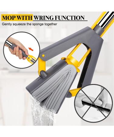 MASTERTOP PVA Sponge Mop with Self Squeeze Feature and 3 Sponge Heads - 51 Handle for Floor Cleaning on Tile, Marble, Laminate, and Bamboo - Buy Online on GoSupps.com