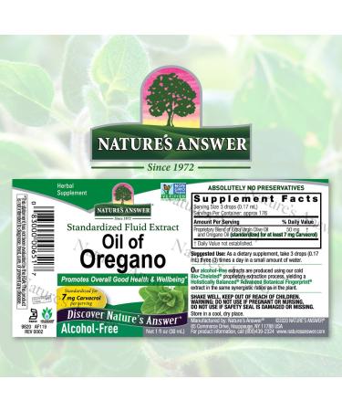 Nature's Answer Oil of Oregano Leaf - Supports Healthy Intestinal & Digestive Function - Promotes Overall Wellness - Gluten-Free, Alcohol-Free & Preservative-Free - 1oz - Buy Online on GoSupps.com