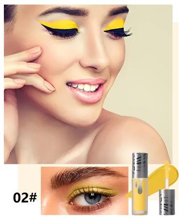 LYSdefeu Colored Liquid Matte Eyeshadow Stick - Yellow High-Pigmented Cream - Long-Lasting Waterproof Formula for Korean Colorful Makeup | 02 - Buy Online on GoSupps.com