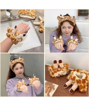 FOMIYES Face Wash Headband: Giraffe Headband with 2 Wristbands - Animal Spa Makeup Headband Wristbands Set Women Cosmetic Headwrap for Spa Yoga Makeup Washing Face - Buy Online on GoSupps.com